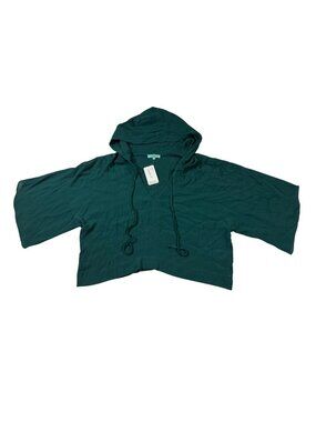 Karlie Green Hooded Top Lightweight Pullover Style Medium Drawstring (LL149)